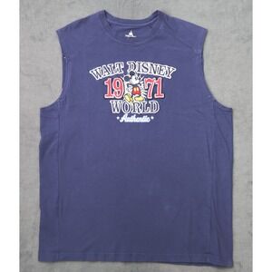 Disney Parks Mickey Mouse Muscle Tank Mens XL Navy Blue Excellent 1971 Graphic